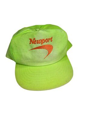 Newport Vintage Neon Green Snapback Hat Nylon Embroidered Logo Adjustable OSFA R